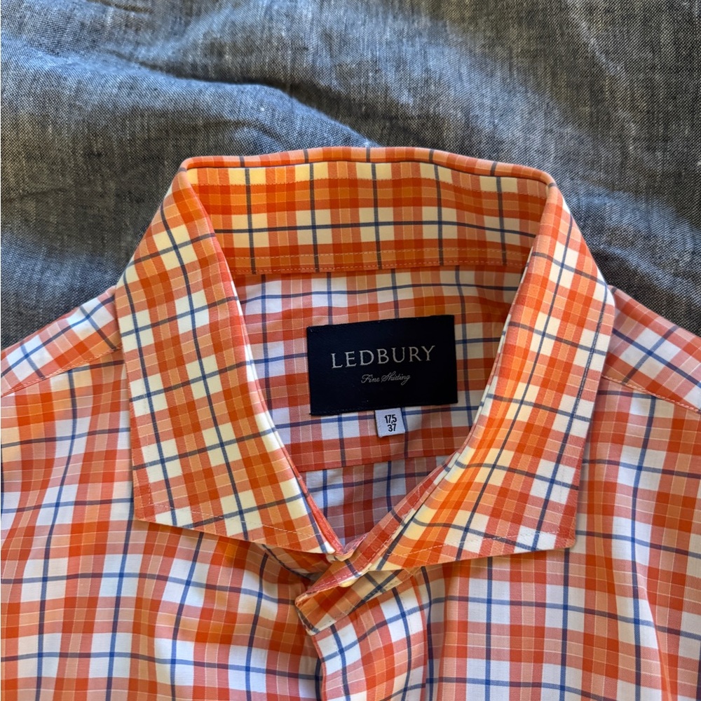Men's Orange Checkered Shirt